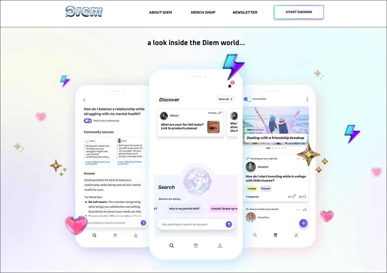Diem homepage