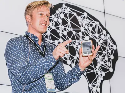 Guido presenting at an industry event