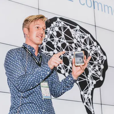 Guido presenting at an industry event